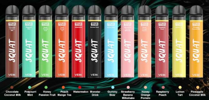 VEIIK Micko Price | VEIIK Squat Mesh 1800 tahů jednorázové vape pero 10ks více příchutí DV0Z54